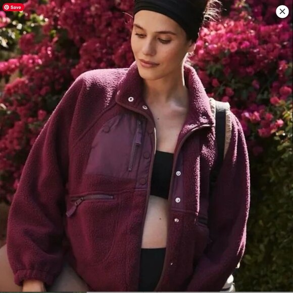 Free People X Hatch Hit the Slopes Pullover Jacket | Dark Red Burgundy - Picture 2 of 14